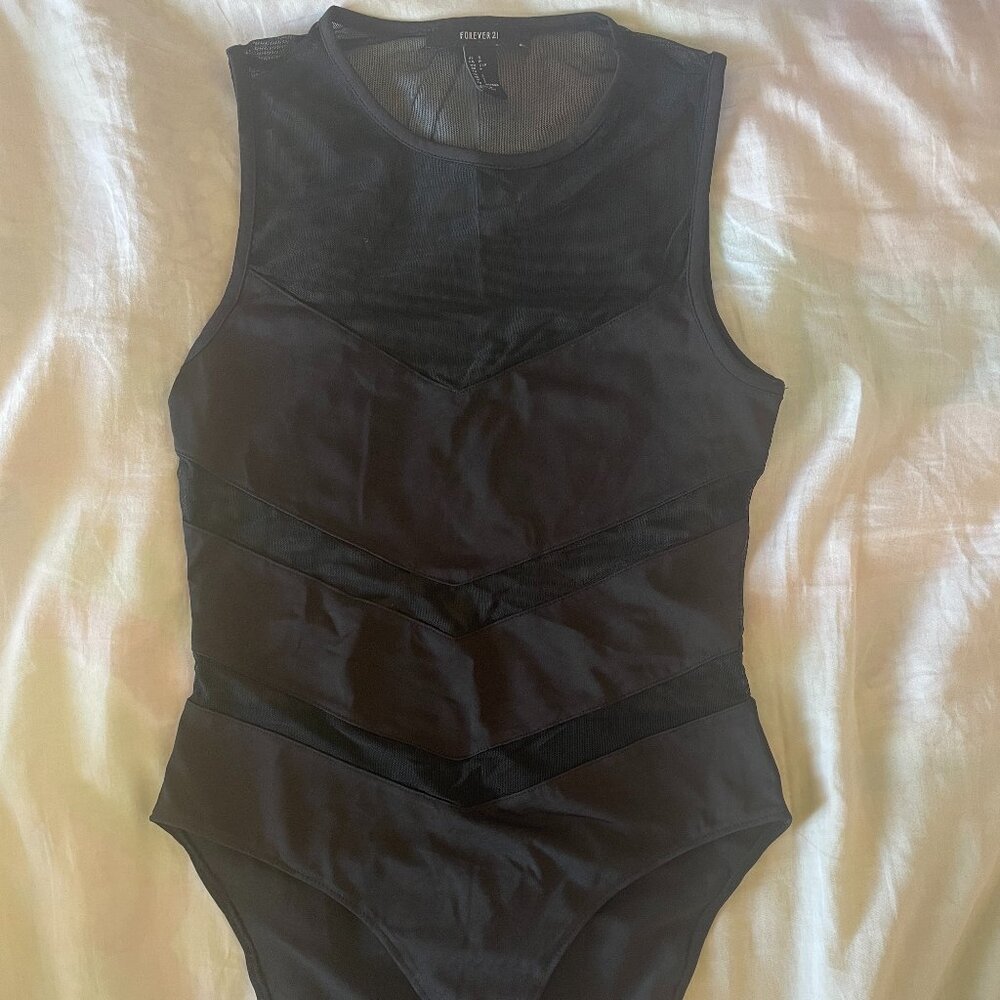 Black Mesh Bodysuit